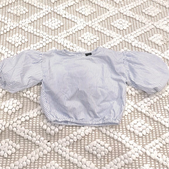 Something Navy Puff Sleeve Blouse - Picture 2 of 8